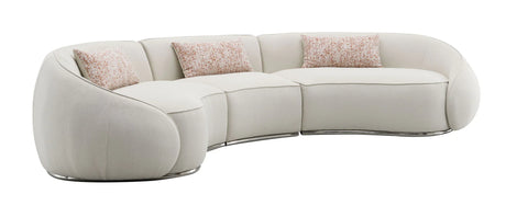 Sahara - Boucle Sectional Sofa With 3 Pillows - Beige - Furniture Home Direct