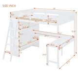 Modern Loft Bed With Desk And Shelves - Furniture Home Direct