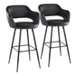 Margarite - Contemporary Fixed Height BarStool With Square Footrest (Set of 2) - Furniture Home Direct