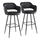 Margarite - Contemporary Fixed Height BarStool With Square Footrest (Set of 2) - Furniture Home Direct