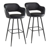 Margarite - Contemporary Fixed Height BarStool With Square Footrest (Set of 2) - Furniture Home Direct