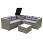 4 Piece Patio Sectional Wicker Rattan Outdoor Furniture Sofa Set With Storage Box - Furniture Home Direct