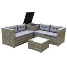 4 Piece Patio Sectional Wicker Rattan Outdoor Furniture Sofa Set With Storage Box - Furniture Home Direct