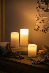 LED Candles With Remote Timer (Set of 3) - White - Furniture Home Direct
