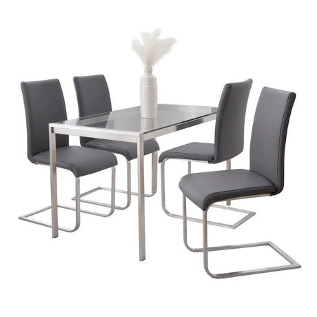 Fuji Foster - Contemporary Dining Set l, Glass 5 Piece - Furniture Home Direct
