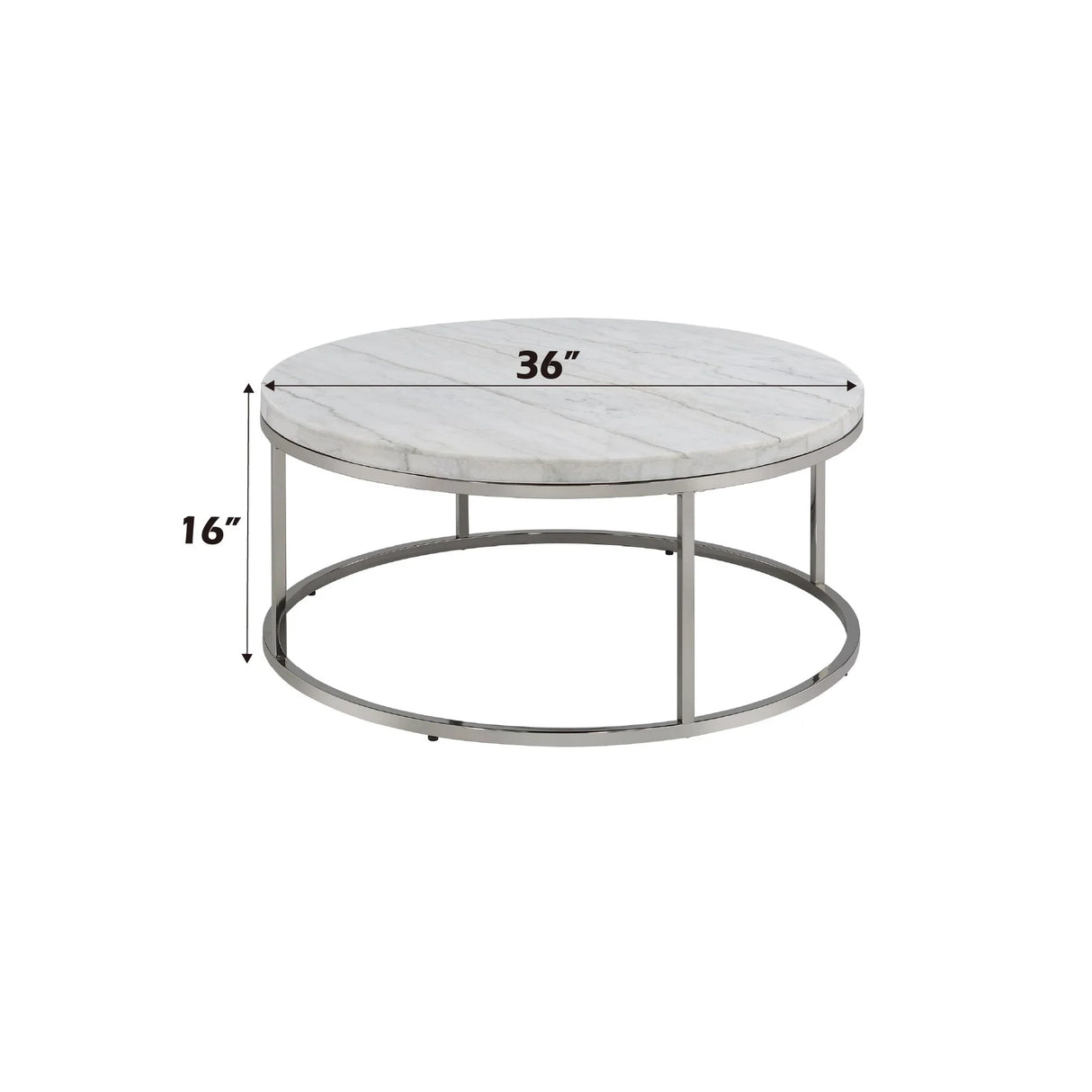 Zaidee - Mable Top Nickel Coffee Table - White - Furniture Home Direct