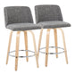Toriano - Contemporary Fixed-Height Counter Stool With Swivel And Round Footrest (Set of 2) - Furniture Home Direct