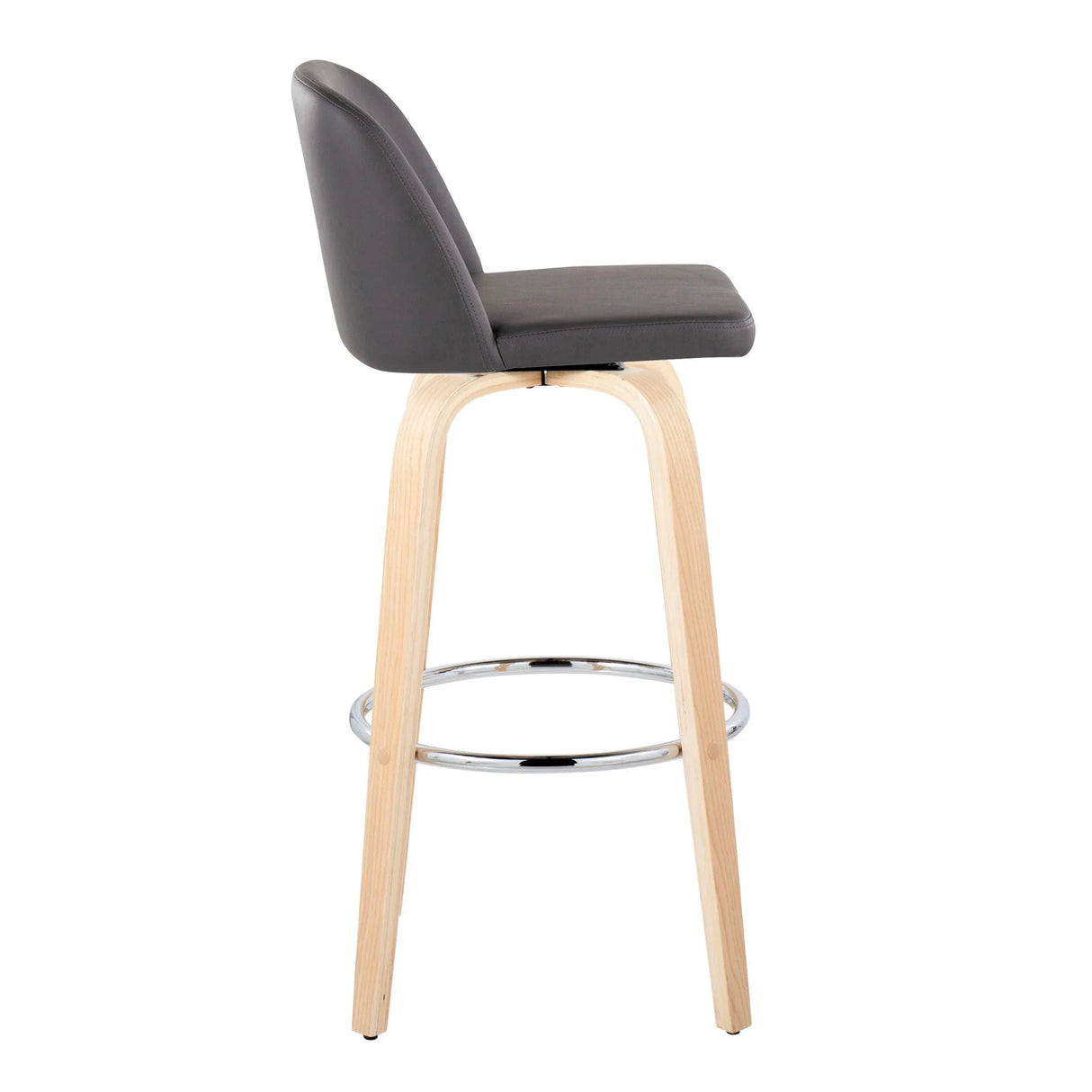 Toriano - Contemporary Fixed Height Barstool & Swivel With Round Footrest (Set of 2) - Furniture Home Direct