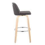 Toriano - Contemporary Fixed Height Barstool & Swivel With Round Footrest (Set of 2) - Furniture Home Direct