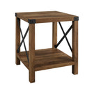 Farmhouse Metal X Table With Lower Shelf - Furniture Home Direct