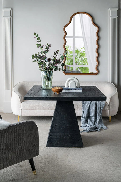 Wood Mirror With Unique Frame - Brown - Furniture Home Direct