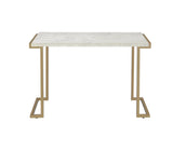 Boice II - Faux Marble Top Console Table - White / Champagne - Furniture Home Direct