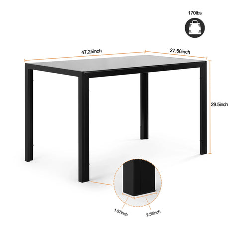 Dining Table - Black - Furniture Home Direct