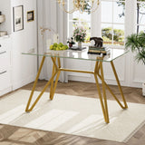 Modern Glass Dining Table With Metal Legs - Furniture Home Direct