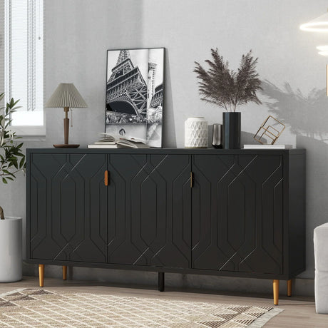Modern TV Stand With 3 Doors And Adjustable Shelves - Furniture Home Direct
