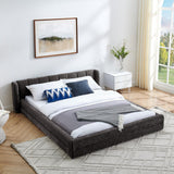 Modern Upholstered Bed Frame With Thick Chenille Fabric And Headboard - Furniture Home Direct
