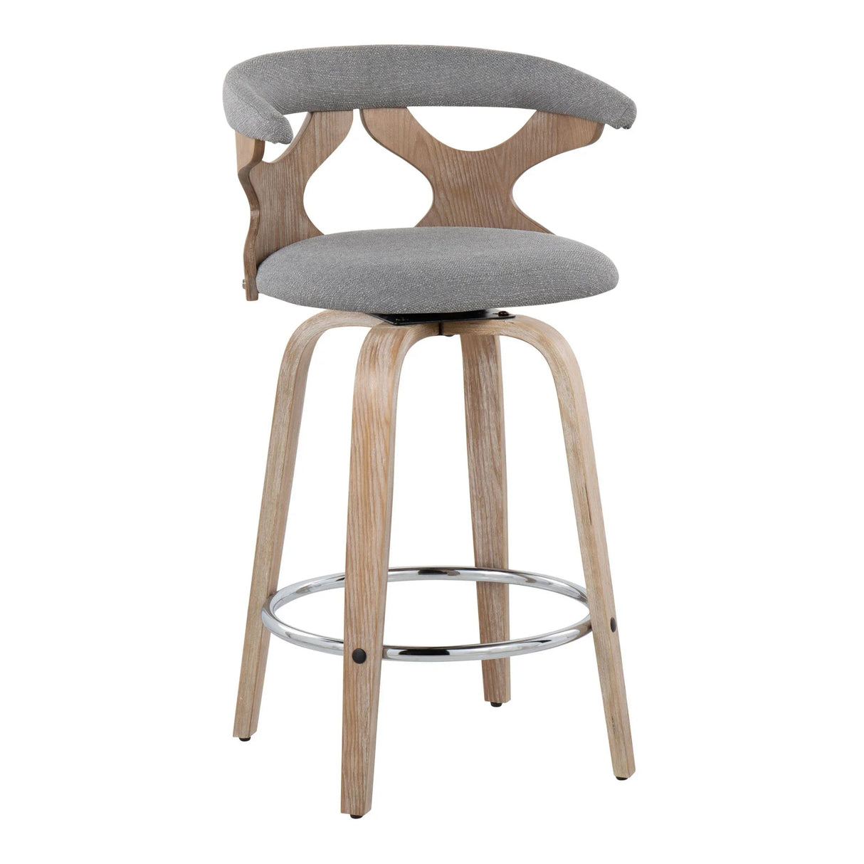 Gardenia - Mid Century Modern Fixed Height Counter Stool With Swivel (Set of 2) - Furniture Home Direct