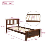 Platform Bed With Headboard, Footboard And Wood Slat Support - Furniture Home Direct