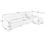 Sofa Set With Ottoman And Pillows, Textured, High Resilience Cushions - Furniture Home Direct