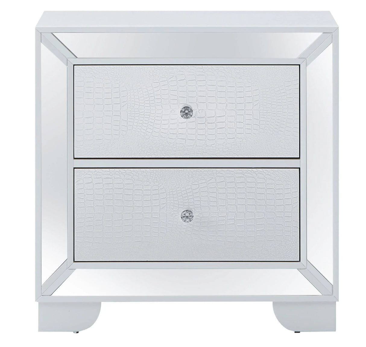 Nightstand Contemporary - Silver Champagne - Furniture Home Direct