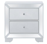 Nightstand Contemporary - Silver Champagne - Furniture Home Direct