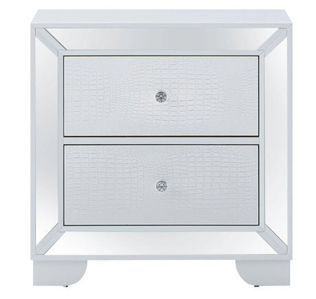 Nightstand Contemporary - Silver Champagne - Furniture Home Direct