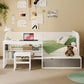 Daybed With Storage Shelves And Lockers, Multi Functional Bed With Study Desk And Matching Stool - Furniture Home Direct