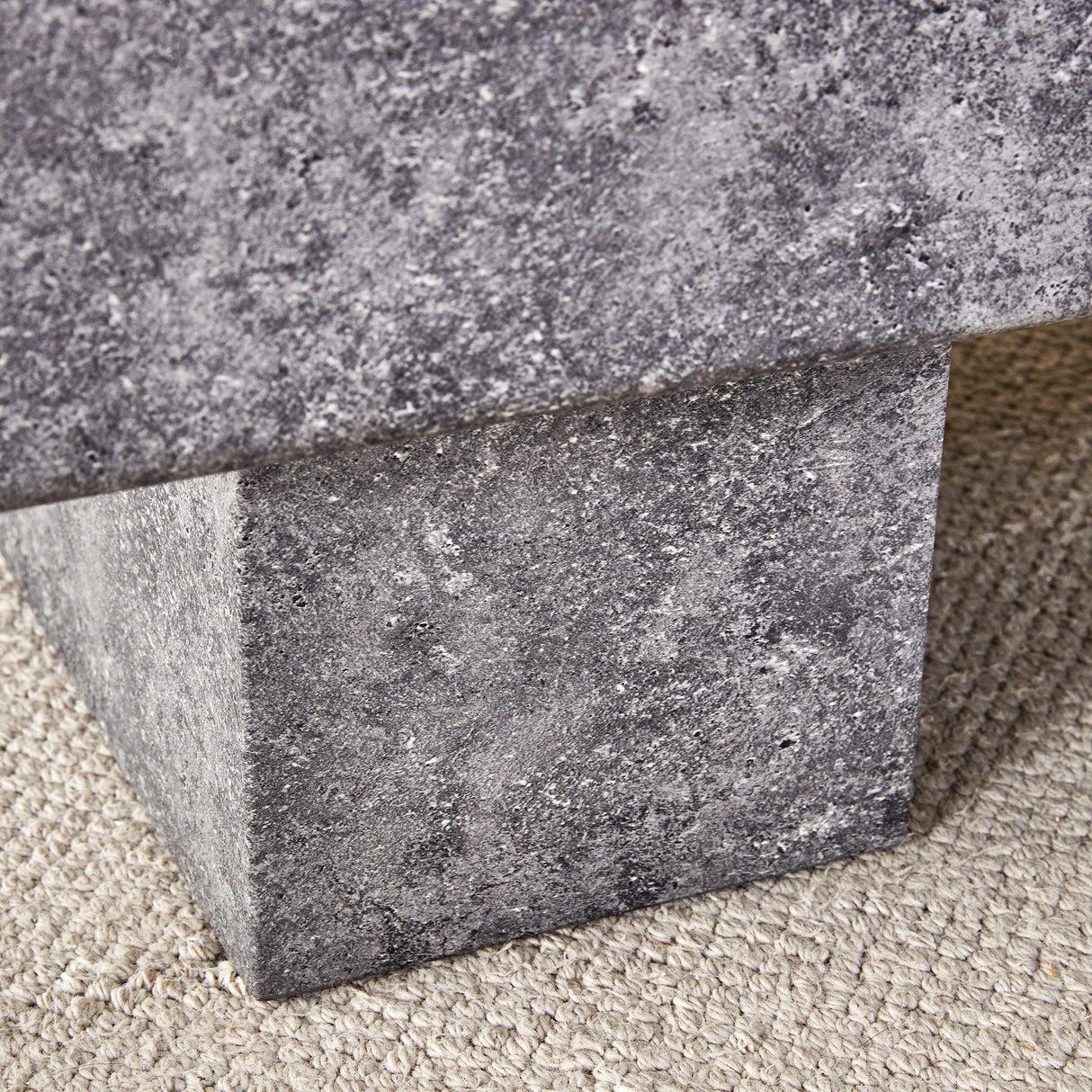 Coffee Table Modern Minimalist Stone Look MDF Textured Gray - Furniture Home Direct