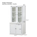 Retro Style Hutch Cabinet With Glass Door, China Cabinet For Home - Furniture Home Direct