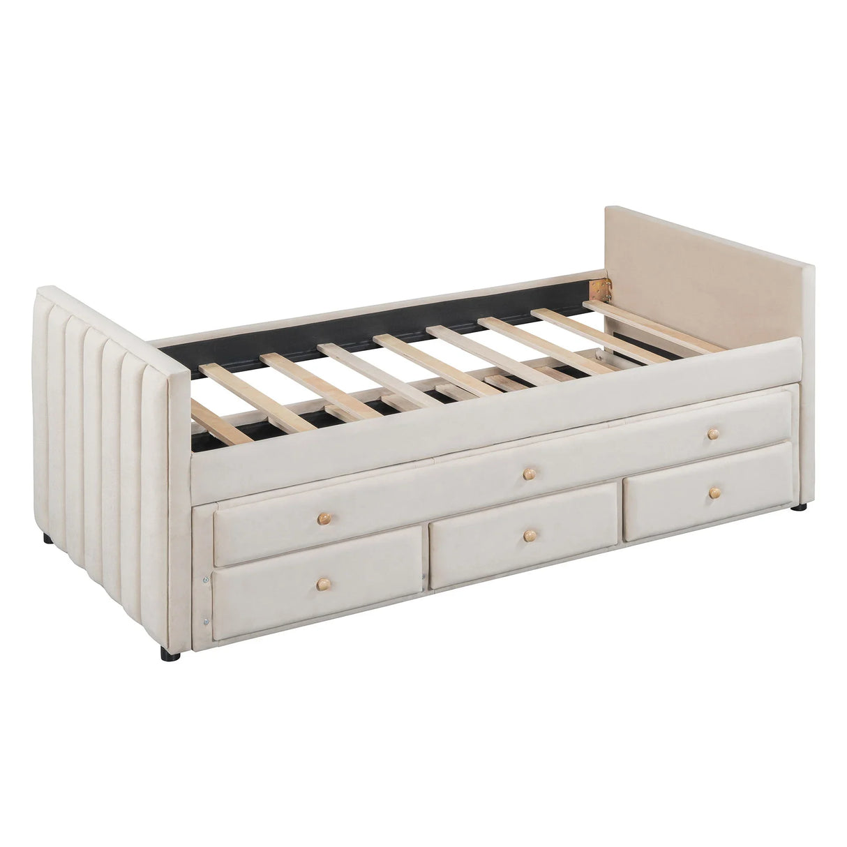Upholstered Daybed With Trundle And Drawers - Furniture Home Direct