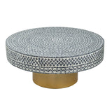 Unique Capiz Coffee Table & Pedestal Base - Furniture Home Direct
