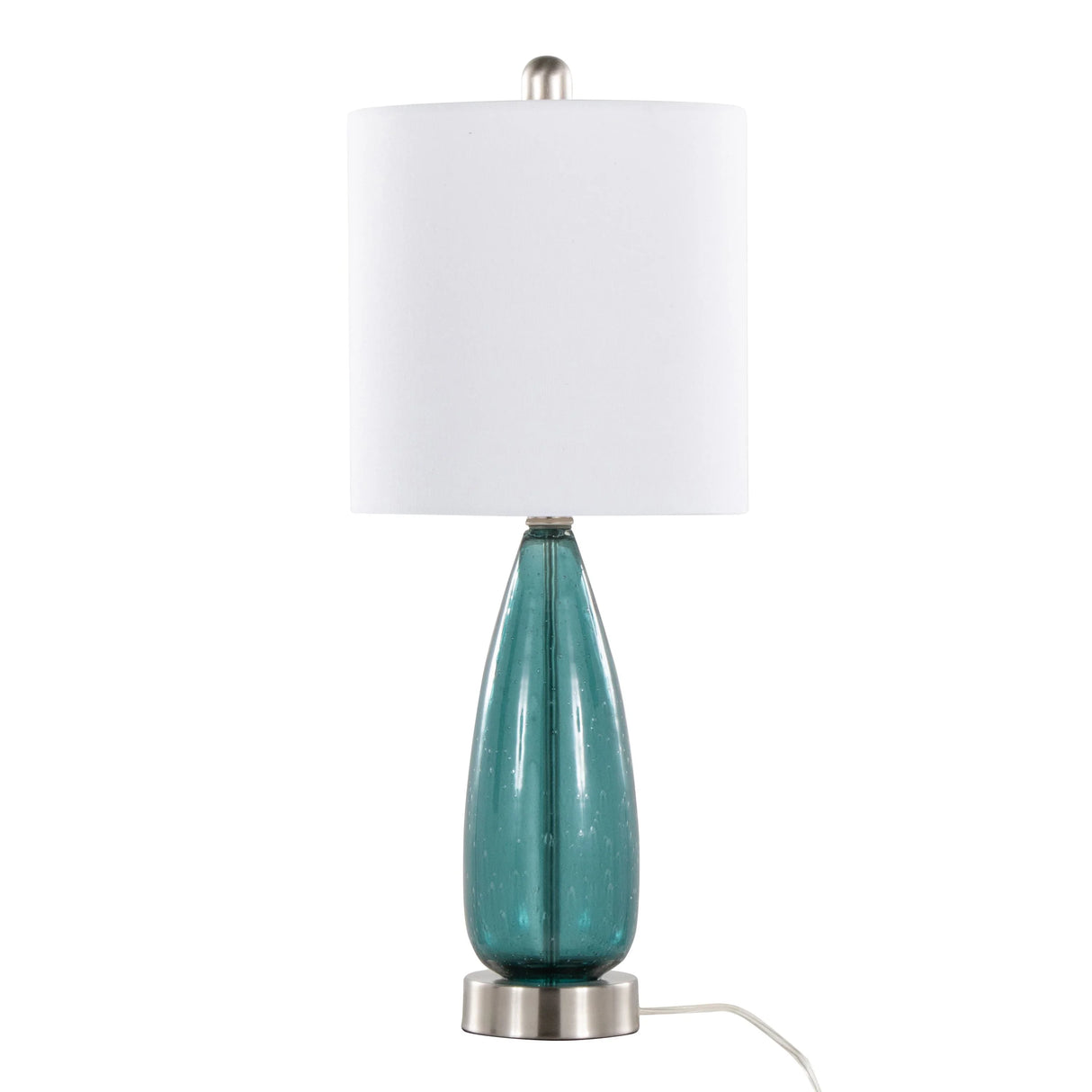 Bottega - Contemporary Table Lamp (Set of 2) - Sapphire Blue / Nickel / White - Furniture Home Direct