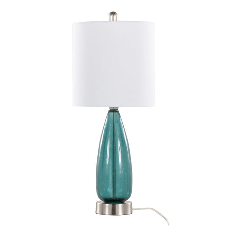 Bottega - Contemporary Table Lamp (Set of 2) - Sapphire Blue / Nickel / White - Furniture Home Direct