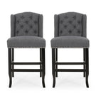 Vienna - Fabric Tufted Counter Stool With Nailhead Accents (Set of 2)