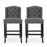 Vienna - Fabric Tufted Counter Stool With Nailhead Accents (Set of 2)