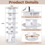 Free Standing 360° Revolving Shoe Organizer for 24 Pairs of Shoes (6-Tier White) - Furniture Home Direct