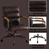 Harith - Retro Top Grain Leather Office Chair - Furniture Home Direct