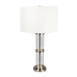 Echo - Table Lamp With On / Off Switch Clear Body Base - Clear / Silver / White - Furniture Home Direct