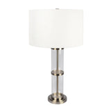 Echo - Table Lamp With On / Off Switch Clear Body Base - Clear / Silver / White - Furniture Home Direct