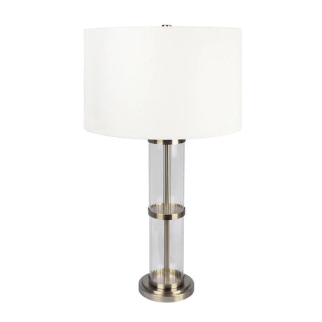 Echo - Table Lamp With On / Off Switch Clear Body Base - Clear / Silver / White - Furniture Home Direct