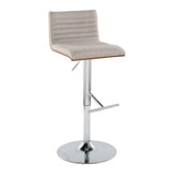Mason - Contemporary Adjustable Barstool & Swivel With Straight T Footrest (Set of 2) - Furniture Home Direct