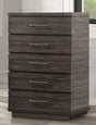 Indutrial Farmhouse 5 Drawer Chest - Brown - Furniture Home Direct