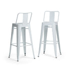 Rayne - Curved Back Metal Stool (Set of 2) - Furniture Home Direct