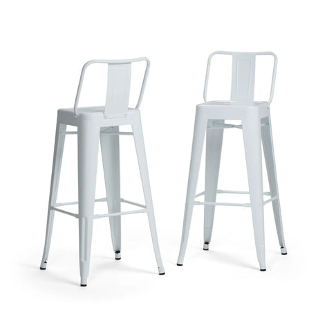 Rayne - Curved Back Metal Stool (Set of 2) - Furniture Home Direct