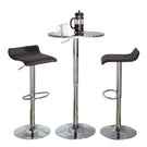Ale - 3 Piece Bar Set Bistro Round Contemporary Adjustable Oval Footrest - Furniture Home Direct