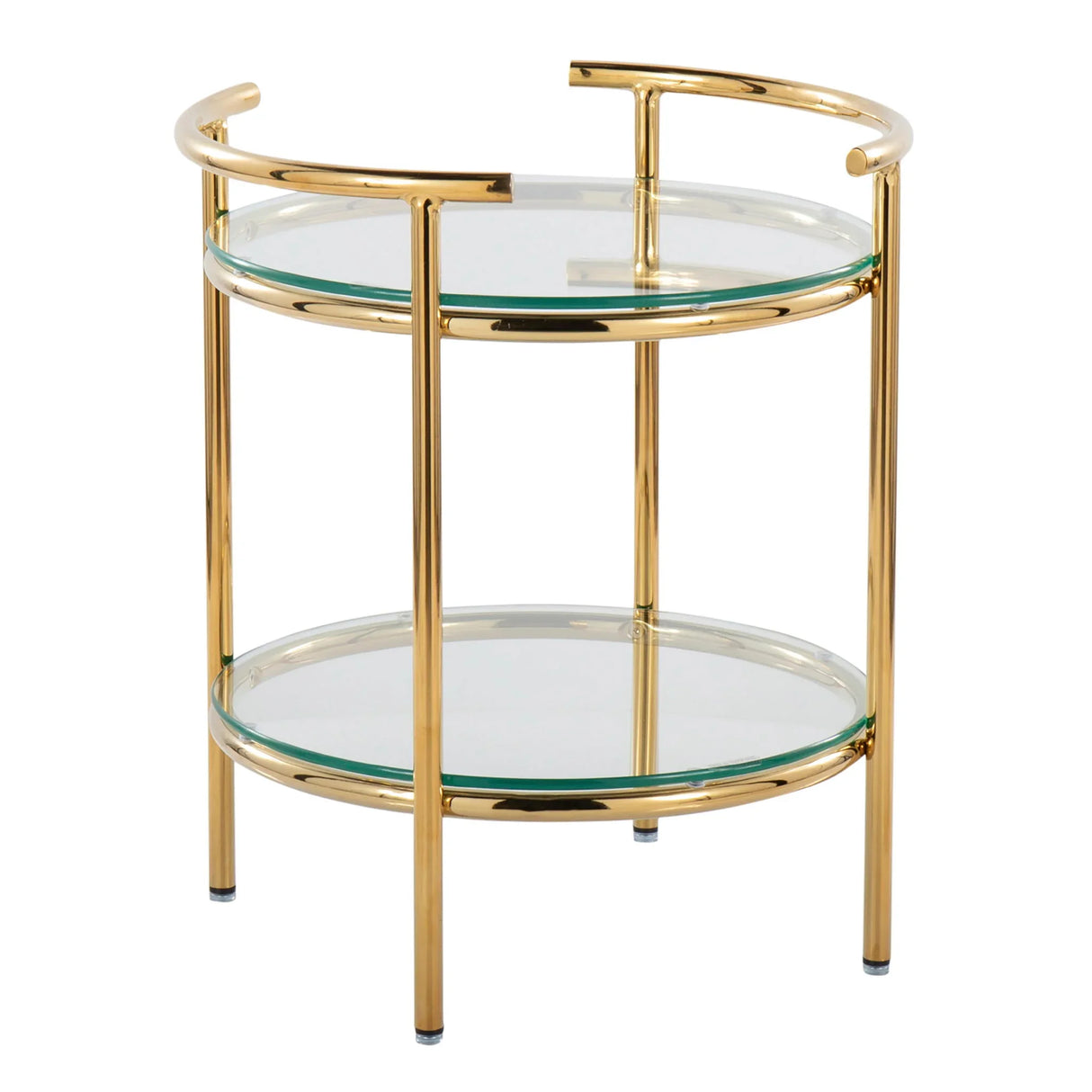 Rhonda - Contemporary / Glam Side Table - Gold / Clear - Furniture Home Direct