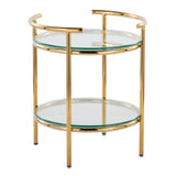 Rhonda - Contemporary / Glam Side Table - Gold / Clear - Furniture Home Direct