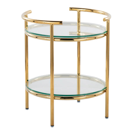 Rhonda - Contemporary / Glam Side Table - Gold / Clear - Furniture Home Direct
