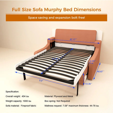 Morden Design Sleeper Sofa (Murphy Bed Design) - Orange - Furniture Home Direct