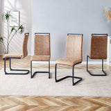 Dining Chairs Upholstered Modern Cantilever Steel Brown - Furniture Home Direct